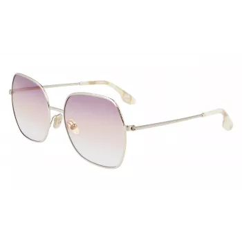 Victoria Beckham VB223S-728 Damskie Okulary Przeciwsłoneczne Metalowe Złote Brązowy Gradient 56mm