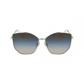 Okulary przeciwsłoneczne Victoria Beckham VB225S-734 Damskie Oversize Kwadratowe - Oprawka z octanu w kolorze havana z brązowymi soczewkami gradientowymi - 59mm