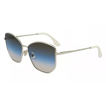 Okulary przeciwsłoneczne Victoria Beckham VB225S-734 Damskie Oversize Kwadratowe - Oprawka z octanu w kolorze havana z brązowymi soczewkami gradientowymi - 59mm