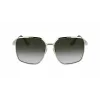 Okulary przeciwsłoneczne Victoria Beckham VB234S-700 Damskie Oversize Kwadratowe Złota Oprawka Brązowe Szkła 59mm