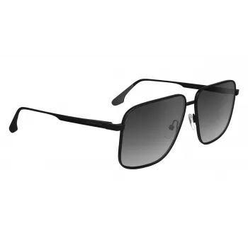 Okulary przeciwsłoneczne damskie Victoria Beckham VB243S, oprawka błyszcząca czarna, soczewki szare, 57/13/140 mm