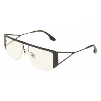 Okulary przeciwsłoneczne Victoria Beckham VB250S5913001 damskie, kwadratowe oversize - czarna oprawka, szare gradientowe szkła 59mm