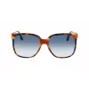 Okulary przeciwsłoneczne Victoria Beckham VB610SCB-212 dla kobiet, oprawka Havana acetat, kształt motylkowy, soczewki brązowe gradientowe 59mm