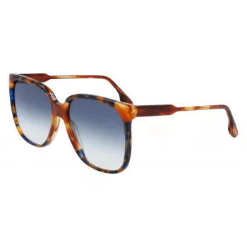 Okulary przeciwsłoneczne Victoria Beckham VB610SCB-212 dla kobiet, oprawka Havana acetat, kształt motylkowy, soczewki brązowe gradientowe 59mm