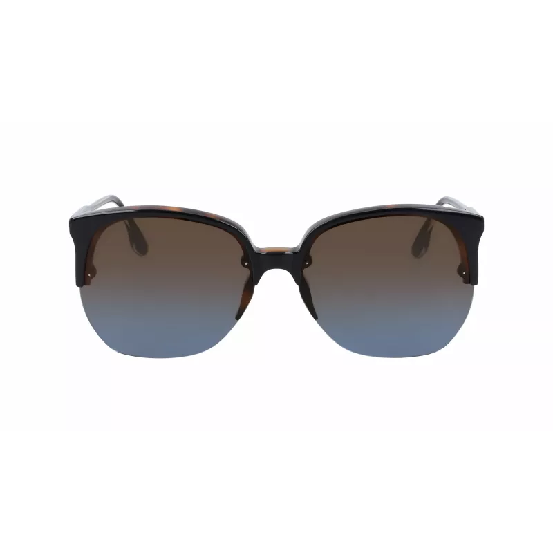 Okulary przeciwsłoneczne Victoria Beckham VB617S-005 Oversized Square dla kobiet, błyszcząca czarna oprawka, szare soczewki, 63/15/140 mm
