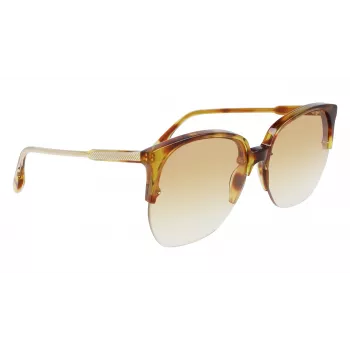 Victoria Beckham VB617S-222 Oversize Okulary Przeciwsłoneczne Damskie Motylkowe Havana Acetat Brązowy Gradient