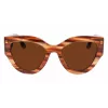 Okulary przeciwsłoneczne damskie Victoria Beckham VB628S-230 Butterfly Havana Acetate Brązowe Gradientowe Soczewki 55/21/145 mm