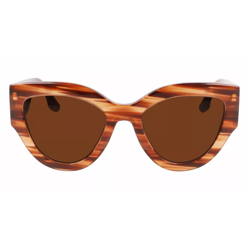 Okulary przeciwsłoneczne damskie Victoria Beckham VB628S-230 Butterfly Havana Acetate Brązowe Gradientowe Soczewki 55/21/145 mm