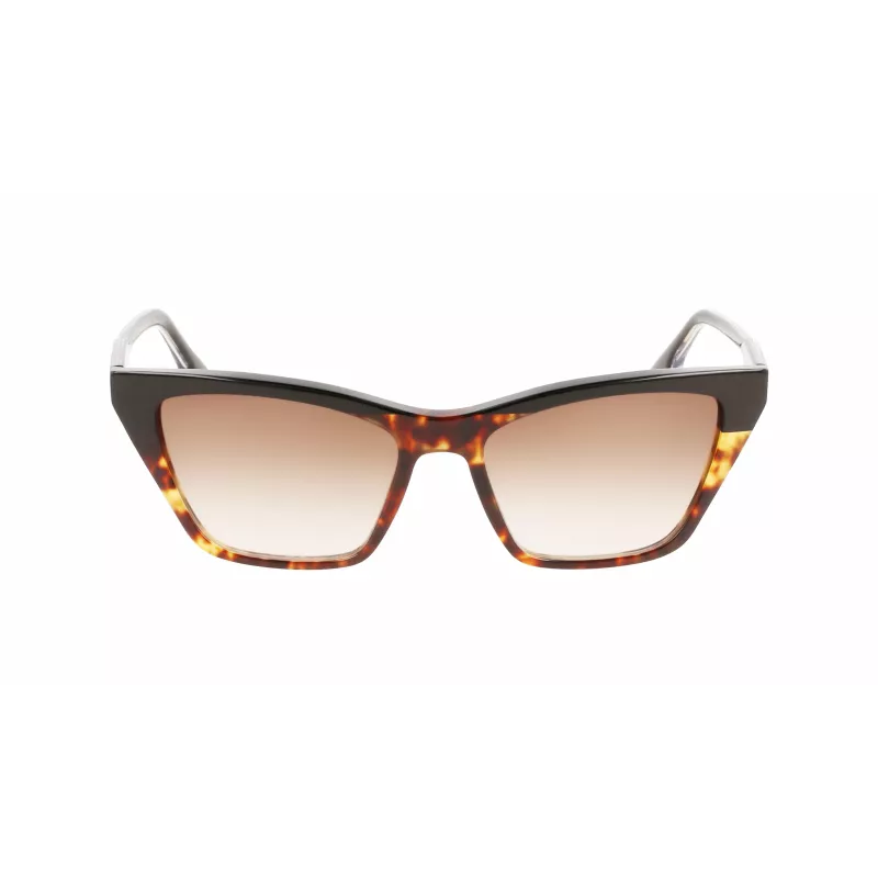 Okulary przeciwsłoneczne Victoria Beckham VB638S-005 damskie, kwadratowe, acetatowe - czarna oprawka, soczewki gradientowe szare 55/17/140 mm