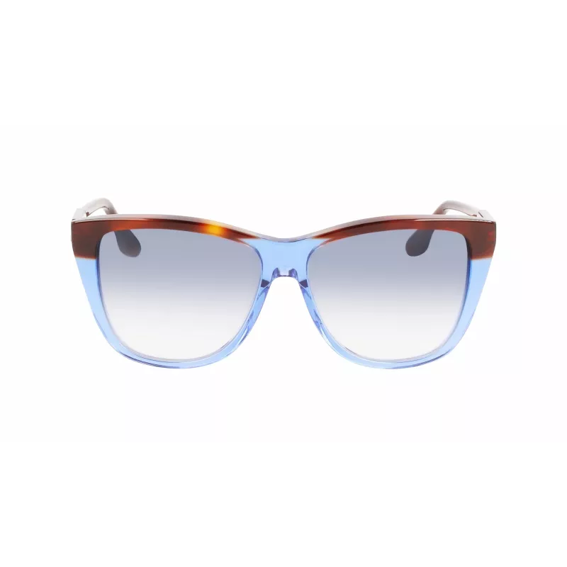Okulary przeciwsłoneczne Victoria Beckham VB639S-418 dla kobiet – duże kwadratowe oprawki z ciemnoniebieskiego acetatu z soczewkami w odcieniu szarym gradientowym