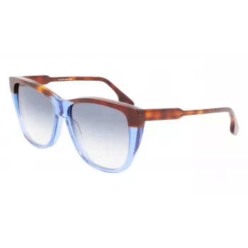 Okulary przeciwsłoneczne Victoria Beckham VB639S-418 dla kobiet – duże kwadratowe oprawki z ciemnoniebieskiego acetatu z soczewkami w odcieniu szarym gradientowym