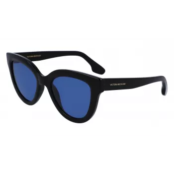 Okulary przeciwsłoneczne damskie Victoria Beckham VB649S-001 - czarna oprawka acetatowa, szare soczewki poliwęglanowe, 52 mm