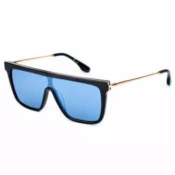 Victoria Beckham VB650S5319003 Damskie kwadratowe okulary przeciwsłoneczne z acetatu, czarno-szare, 53/19/140 mm