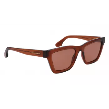 Okulary przeciwsłoneczne damskie Victoria Beckham VB656S-203 - oprawka z brązowego acetatu havana z brązowymi gradientowymi soczewkami - 52 mm
