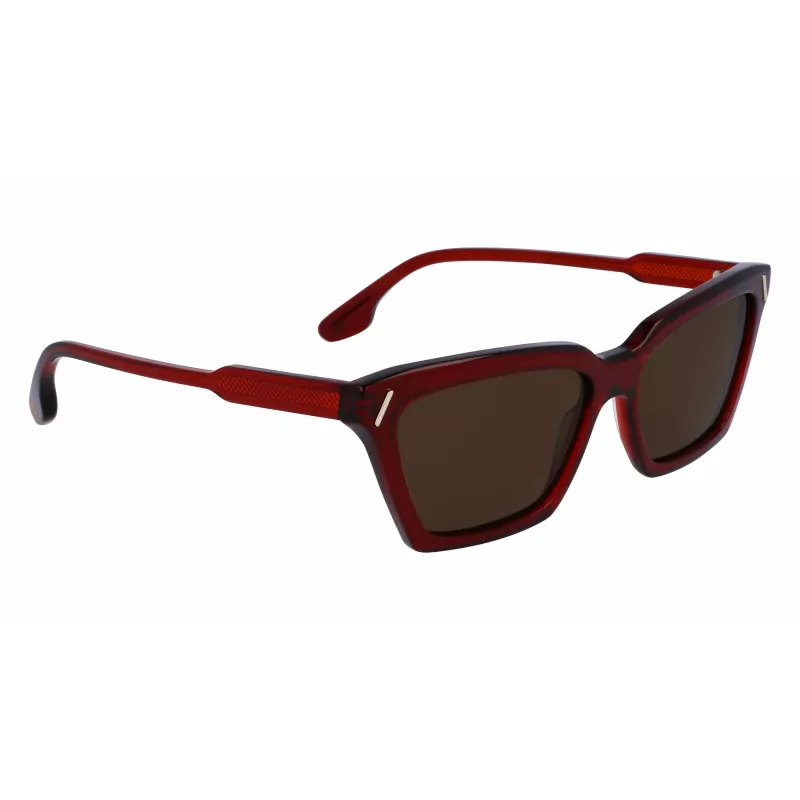 Victoria Beckham VB661S5716610 Damskie kwadratowe okulary przeciwsłoneczne z acetatu - Red Havana 57mm