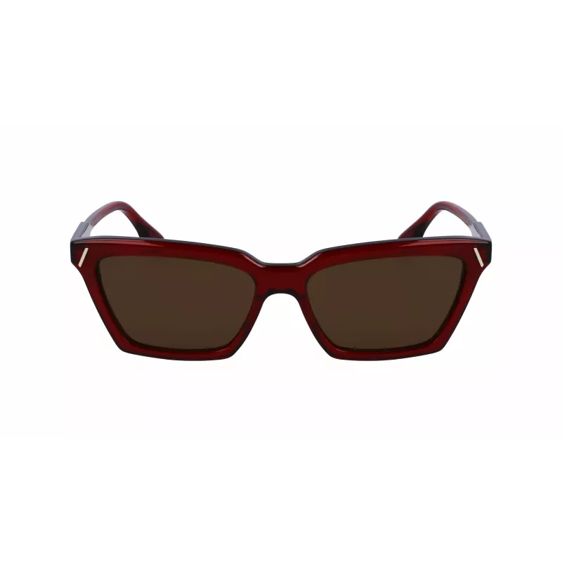 Victoria Beckham VB661S5716610 Damskie kwadratowe okulary przeciwsłoneczne z acetatu - Red Havana 57mm