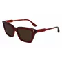 Victoria Beckham VB661S5716610 Damskie kwadratowe okulary przeciwsłoneczne z acetatu - Red Havana 57mm
