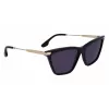 Okulary przeciwsłoneczne damskie Victoria Beckham VB663S-001 - czarna oprawka acetatowa, szare soczewki poliwęglanowe, 57/15/140 mm