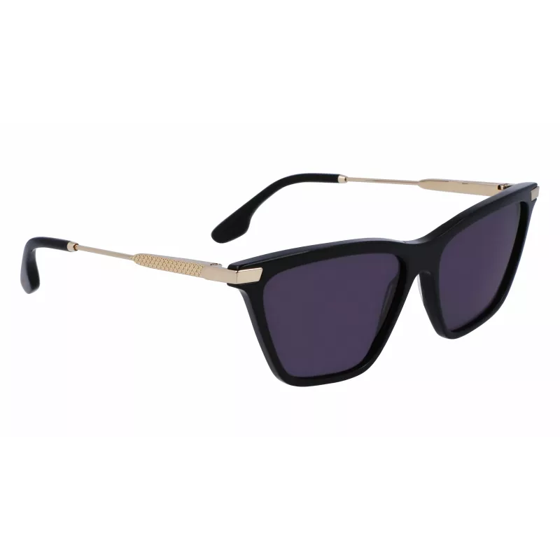 Okulary przeciwsłoneczne damskie Victoria Beckham VB663S-001 - czarna oprawka acetatowa, szare soczewki poliwęglanowe, 57/15/140 mm