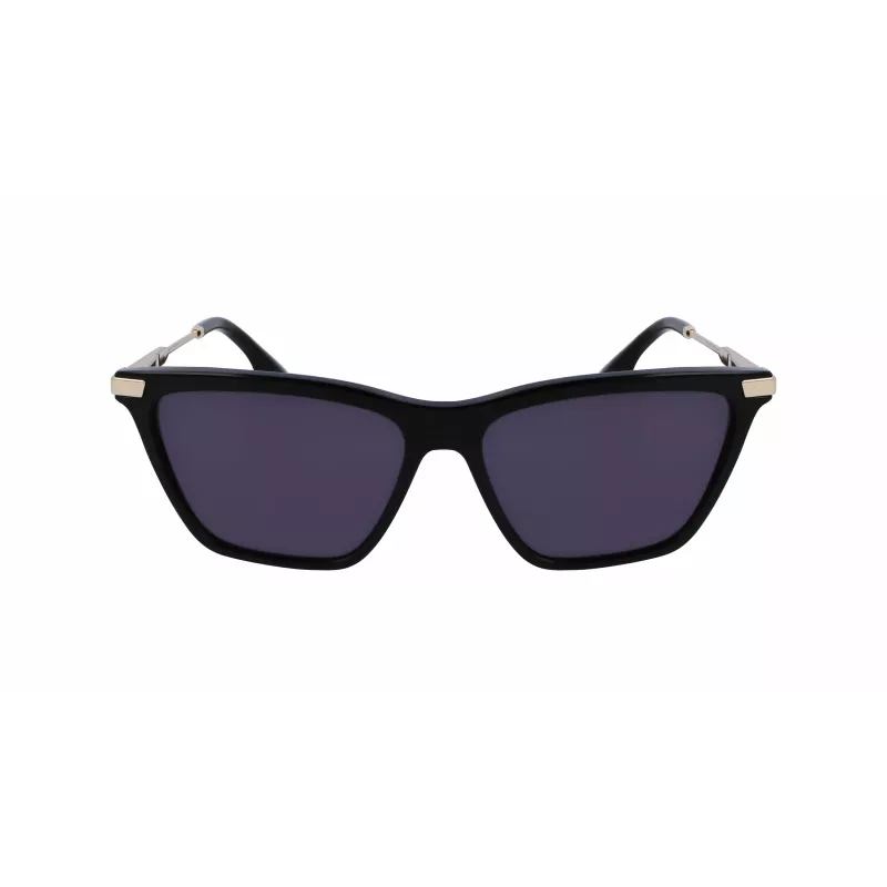 Okulary przeciwsłoneczne damskie Victoria Beckham VB663S-001 - czarna oprawka acetatowa, szare soczewki poliwęglanowe, 57/15/140 mm