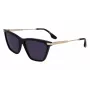 Okulary przeciwsłoneczne damskie Victoria Beckham VB663S-001 - czarna oprawka acetatowa, szare soczewki poliwęglanowe, 57/15/140 mm