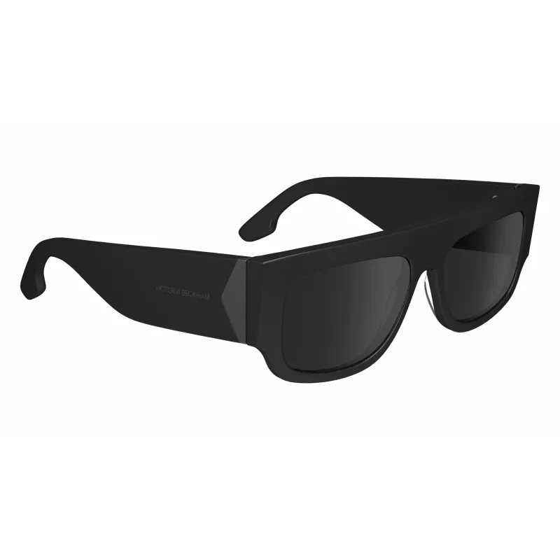 Okulary przeciwsłoneczne Victoria Beckham VB666S5516001 dla kobiet, kwadratowe - czarna oprawka acetatowa, czarne soczewki poliwęglanowe, 55/16/145 mm