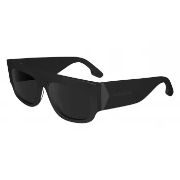 Okulary przeciwsłoneczne Victoria Beckham VB666S5516001 dla kobiet, kwadratowe - czarna oprawka acetatowa, czarne soczewki poliwęglanowe, 55/16/145 mm