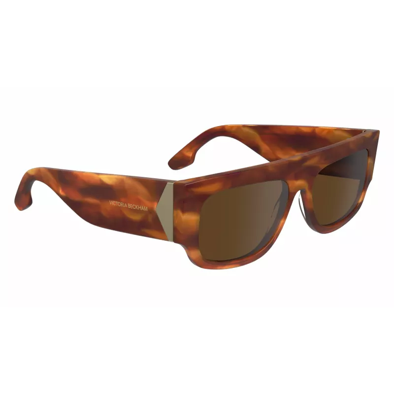 Okulary przeciwsłoneczne Victoria Beckham VB666S5516223 dla kobiet, kwadratowe, oprawka z acetatu w kolorze brązowym havana, soczewki gradientowe brązowe, 55/16/145 mm
