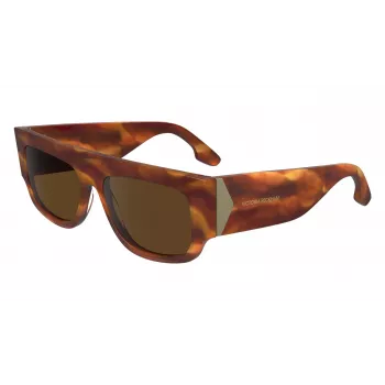 Okulary przeciwsłoneczne Victoria Beckham VB666S5516223 dla kobiet, kwadratowe, oprawka z acetatu w kolorze brązowym havana, soczewki gradientowe brązowe, 55/16/145 mm