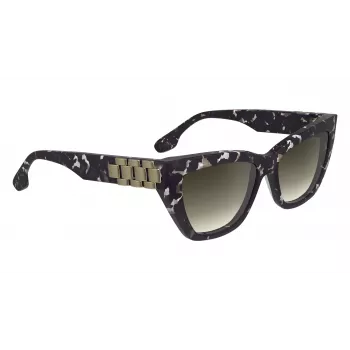 Okulary przeciwsłoneczne Victoria Beckham VB668S5516010 dla kobiet, kwadratowe - czarna oprawka acetatowa, szare soczewki CR-39, 55 mm
