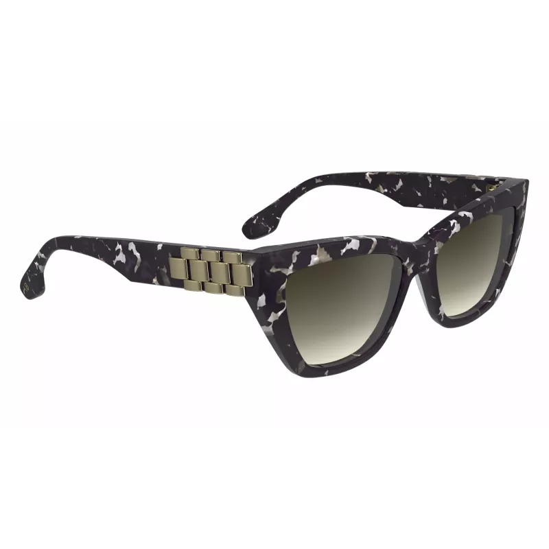 Okulary przeciwsłoneczne Victoria Beckham VB668S5516010 dla kobiet, kwadratowe - czarna oprawka acetatowa, szare soczewki CR-39, 55 mm