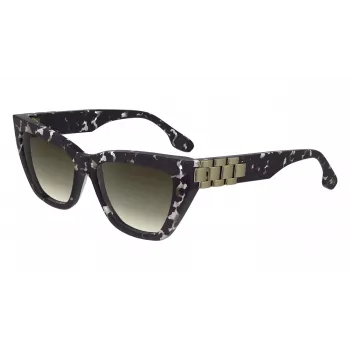 Okulary przeciwsłoneczne Victoria Beckham VB668S5516010 dla kobiet, kwadratowe - czarna oprawka acetatowa, szare soczewki CR-39, 55 mm