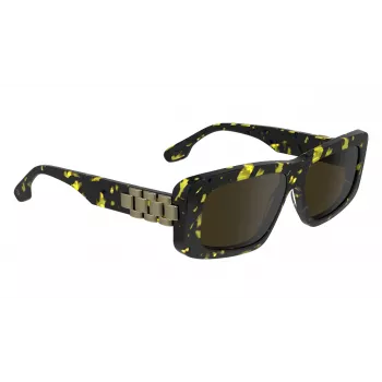 Okulary przeciwsłoneczne Victoria Beckham VB669S5513012 damskie, kwadratowe, acetatowe - czarne/szare - 55/13/145 mm