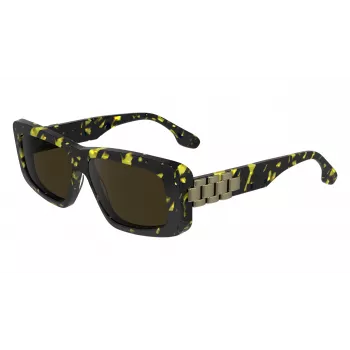 Okulary przeciwsłoneczne Victoria Beckham VB669S5513012 damskie, kwadratowe, acetatowe - czarne/szare - 55/13/145 mm
