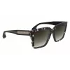 Victoria Beckham VB672S5715010 Damskie Przesadnie Kwadratowe Okulary Przeciwsłoneczne - Czarna Oprawa Acetatowa, Szara Soczewka Poliwęglanowa, 57/15/140 mm