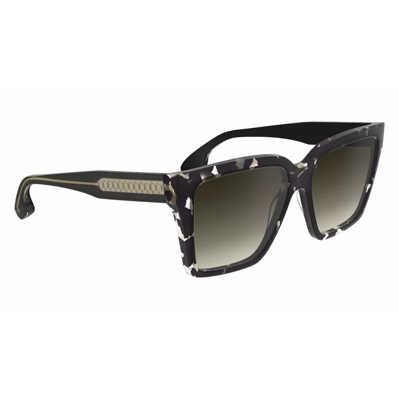 Victoria Beckham VB672S5715010 Damskie Przesadnie Kwadratowe Okulary Przeciwsłoneczne - Czarna Oprawa Acetatowa, Szara Soczewka Poliwęglanowa, 57/15/140 mm