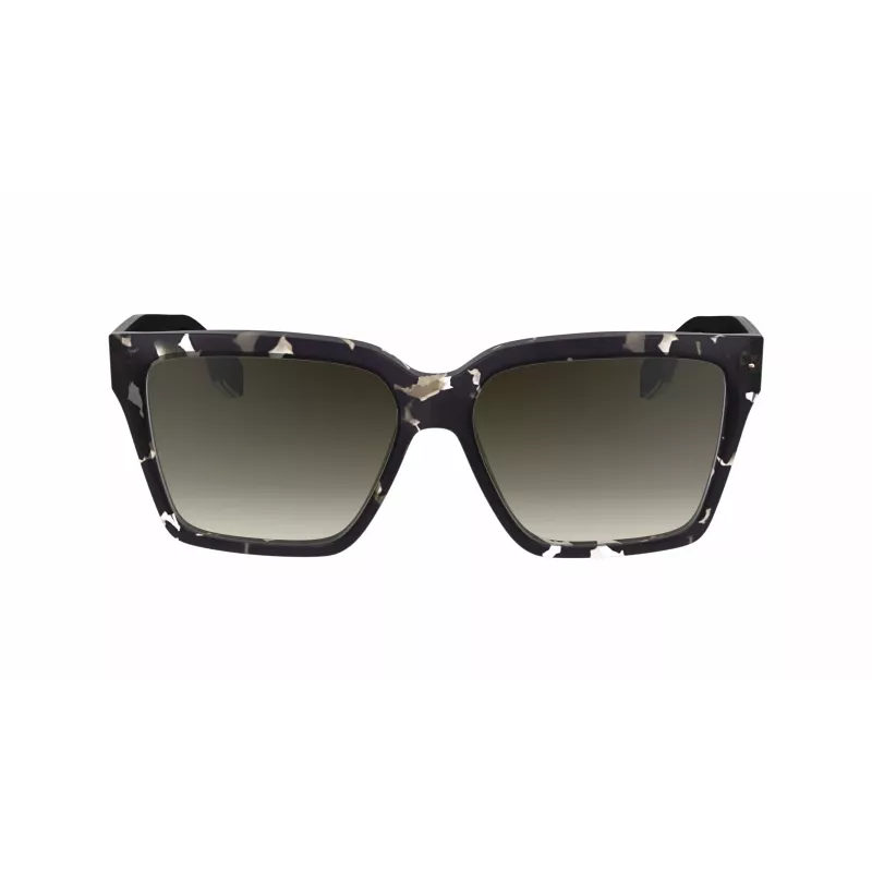 Victoria Beckham VB672S5715010 Damskie Przesadnie Kwadratowe Okulary Przeciwsłoneczne - Czarna Oprawa Acetatowa, Szara Soczewka Poliwęglanowa, 57/15/140 mm