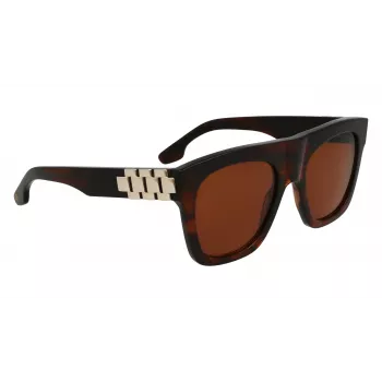 Okulary przeciwsłoneczne Victoria Beckham VB675S5220227 dla kobiet, oversize'owe kwadratowe, ciemny havana, soczewki gradientowe szare, 52 mm