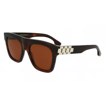 Okulary przeciwsłoneczne Victoria Beckham VB675S5220227 dla kobiet, oversize'owe kwadratowe, ciemny havana, soczewki gradientowe szare, 52 mm