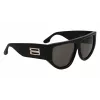 Victoria Beckham VB676S 5514001 Damskie okulary przeciwsłoneczne w kształcie kwadratu, czarne, acetat, ciemnoszare soczewki 55/14/145 mm UV400