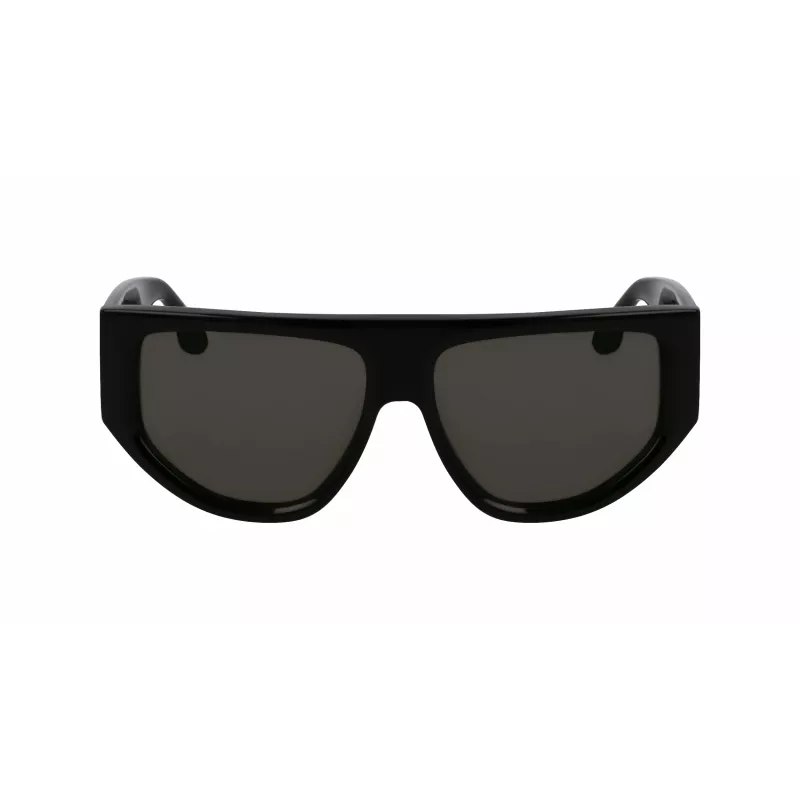 Victoria Beckham VB676S 5514001 Damskie okulary przeciwsłoneczne w kształcie kwadratu, czarne, acetat, ciemnoszare soczewki 55/14/145 mm UV400