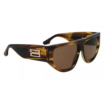 Okulary przeciwsłoneczne damskie Victoria Beckham VB676S - oprawka acetatowa w kolorze Havana Brown z brązowymi soczewkami gradientowymi - 55/14/145 mm