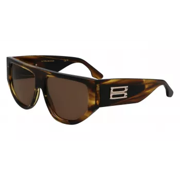 Okulary przeciwsłoneczne damskie Victoria Beckham VB676S - oprawka acetatowa w kolorze Havana Brown z brązowymi soczewkami gradientowymi - 55/14/145 mm
