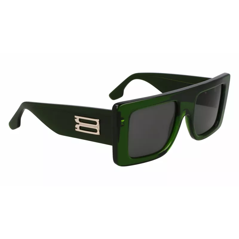 Okulary przeciwsłoneczne Victoria Beckham VB677S5122302 dla kobiet - czarna oprawka acetatowa, szare soczewki poliwęglanowe - 51/22/145 mm