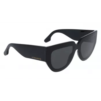 Okulary przeciwsłoneczne Victoria Beckham VB679S 53mm kwadratowe dla kobiet, czarna oprawka, szare soczewki UV400