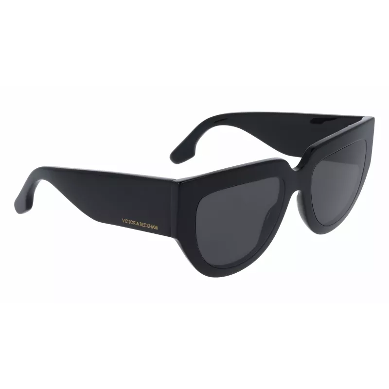 Okulary przeciwsłoneczne Victoria Beckham VB679S 53mm kwadratowe dla kobiet, czarna oprawka, szare soczewki UV400