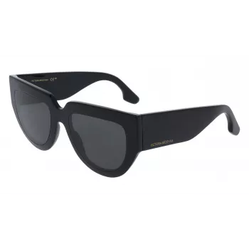Okulary przeciwsłoneczne Victoria Beckham VB679S 53mm kwadratowe dla kobiet, czarna oprawka, szare soczewki UV400