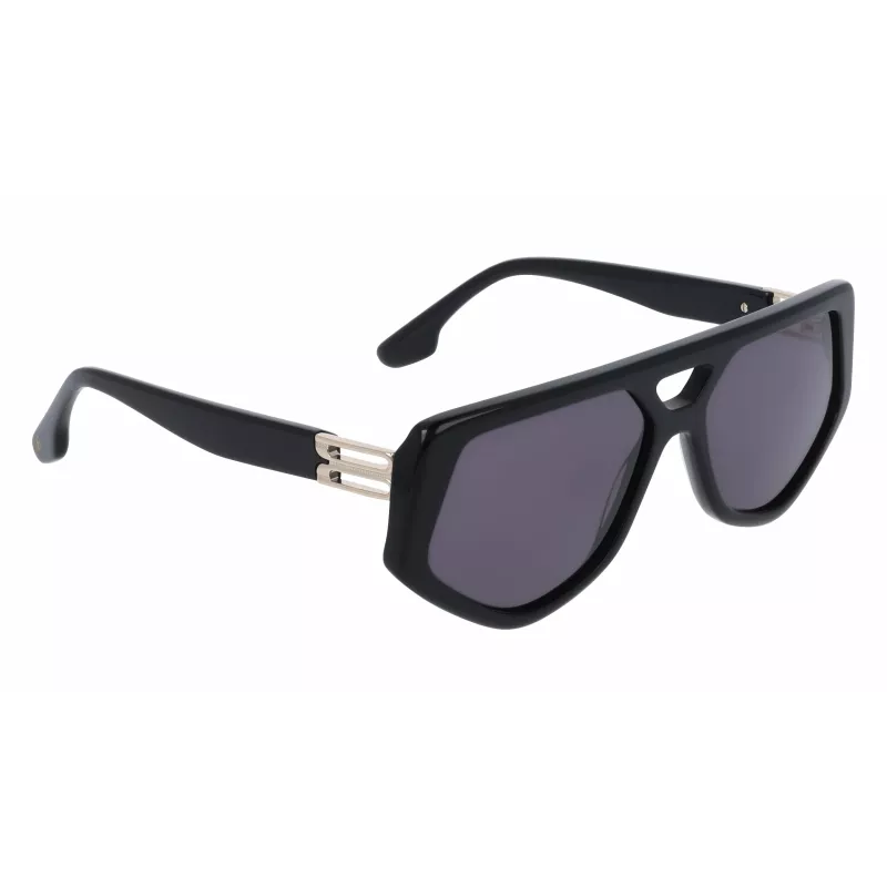 Victoria Beckham VB681S5815001 Damskie okulary przeciwsłoneczne kwadratowe czarna oprawa acetatowa szare szkło 58mm
