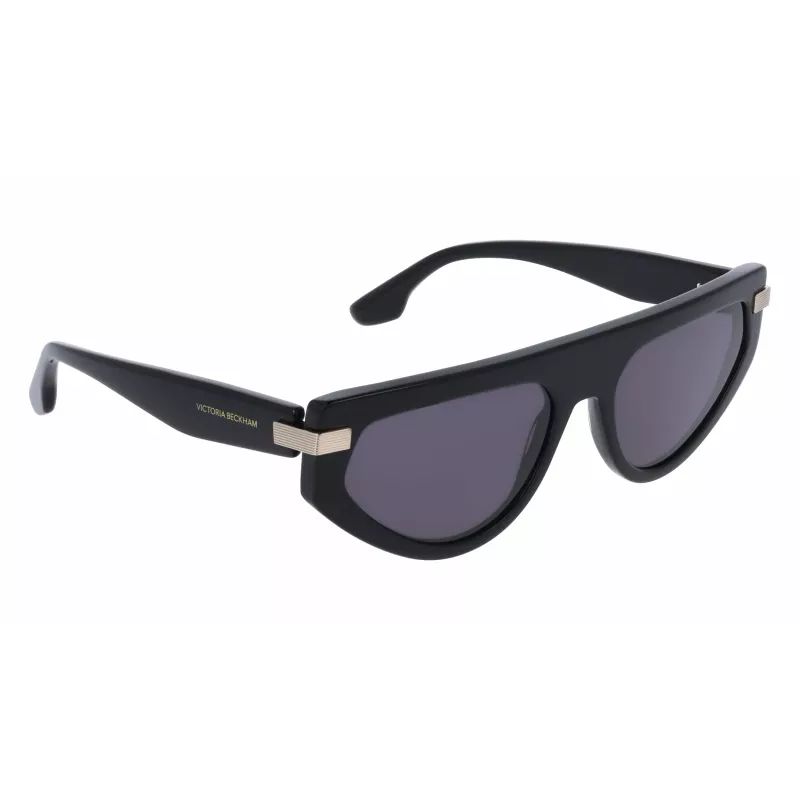 Okulary przeciwsłoneczne Victoria Beckham VB685S 5618001 dla kobiet, czarne, szare, geometryczne, acetat, UV400