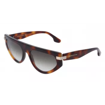 Victoria Beckham VB685S5618215 Damskie kwadratowe okulary przeciwsłoneczne z acetatu Havana Brown Gradient 56/18/140